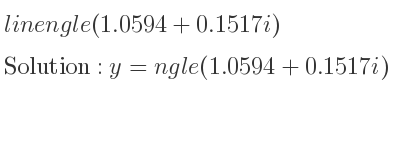 The line ngle(1.0594+0.1517i) is y=ngle(1.0594+0.1517i)